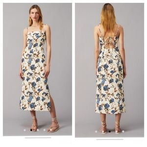 Tory Burch Strap Midi Dress in Caramel Mixed Floral